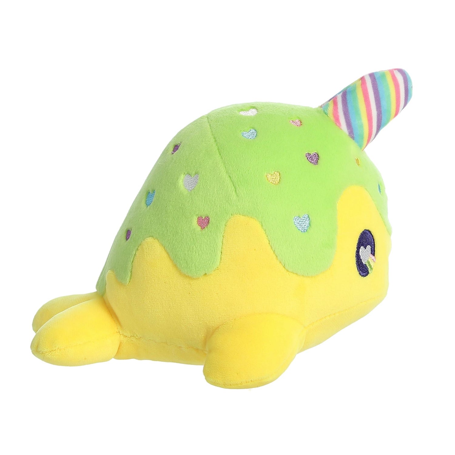 Tasty Peach Neon Lollipop Nomwhal Plush Toy, 7 in