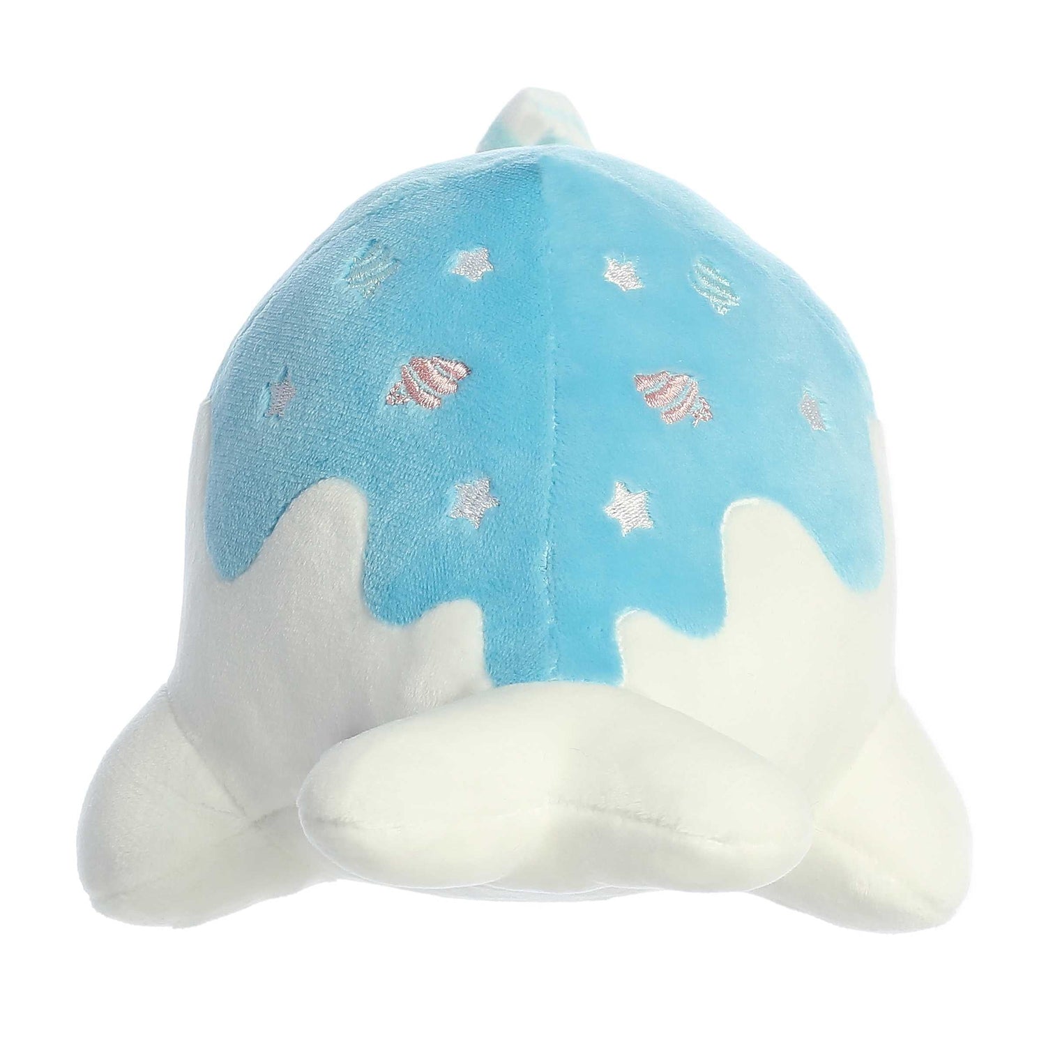 Tasty Peach Blue Raspberry Nomwhal Plush Toy, 7 in
