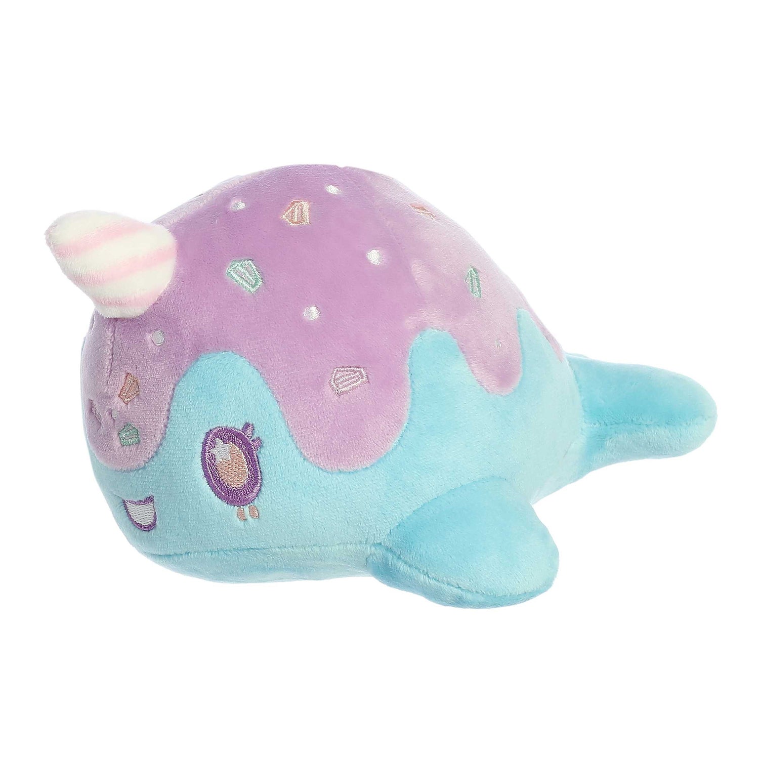 Tasty Peach Birthday Cake Nomwhal Plush Toy, 7 in