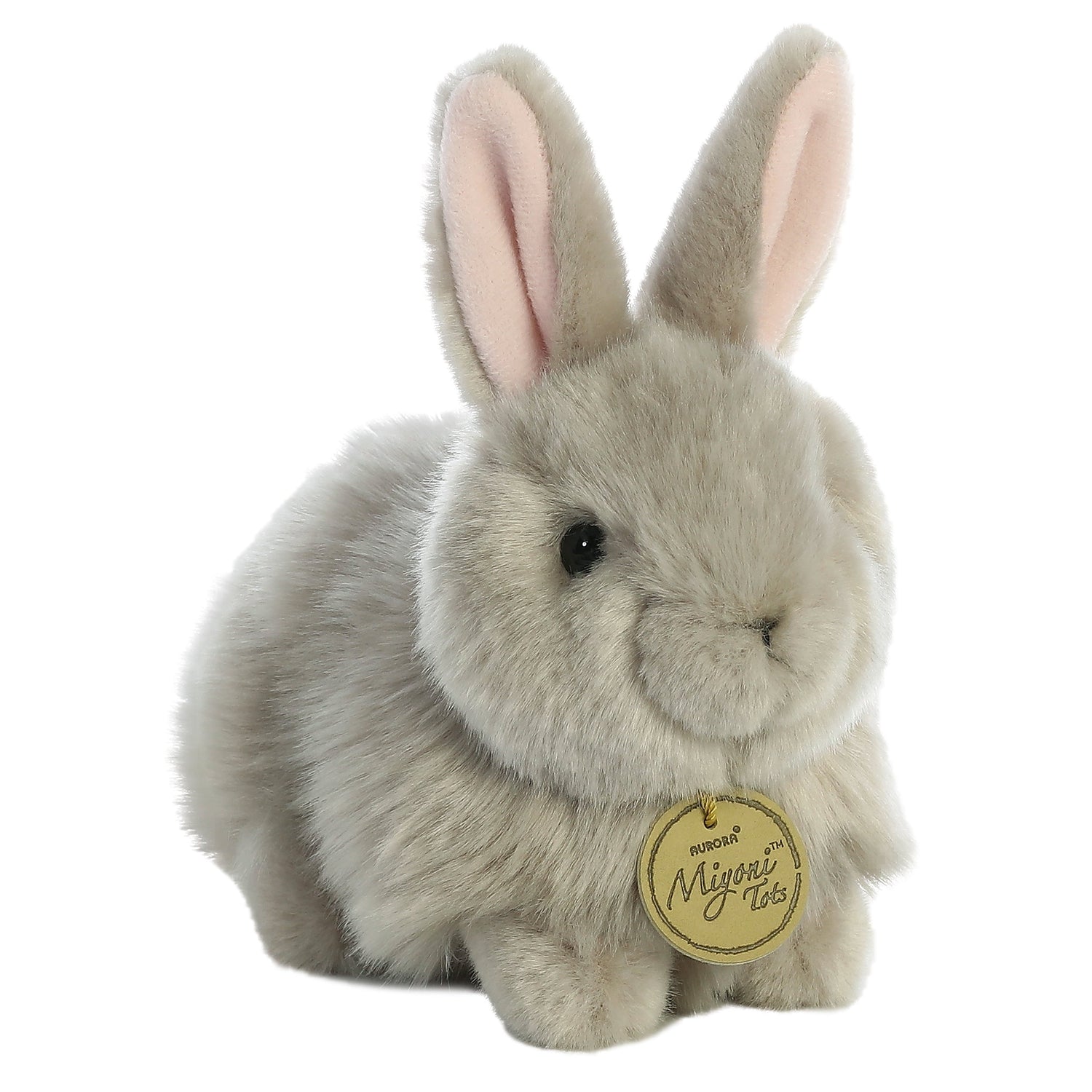 Miyoni Angora Bunny Grey Plush Toy Stuffed Animal, 7.5 in