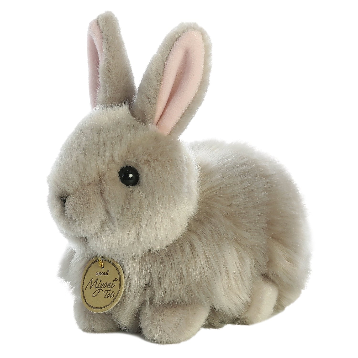 Miyoni Angora Bunny Grey Plush Toy Stuffed Animal, 7.5 in