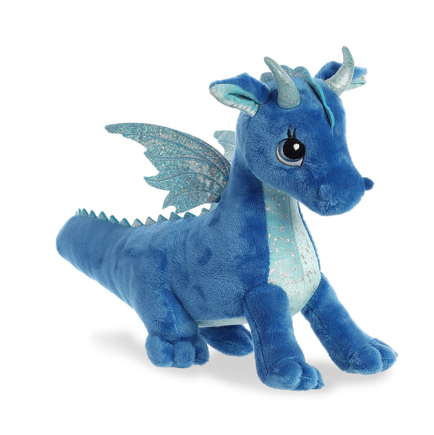 Sparkle Tales Indigo Dragon Plush Toy Stuffed Animal, 12 in