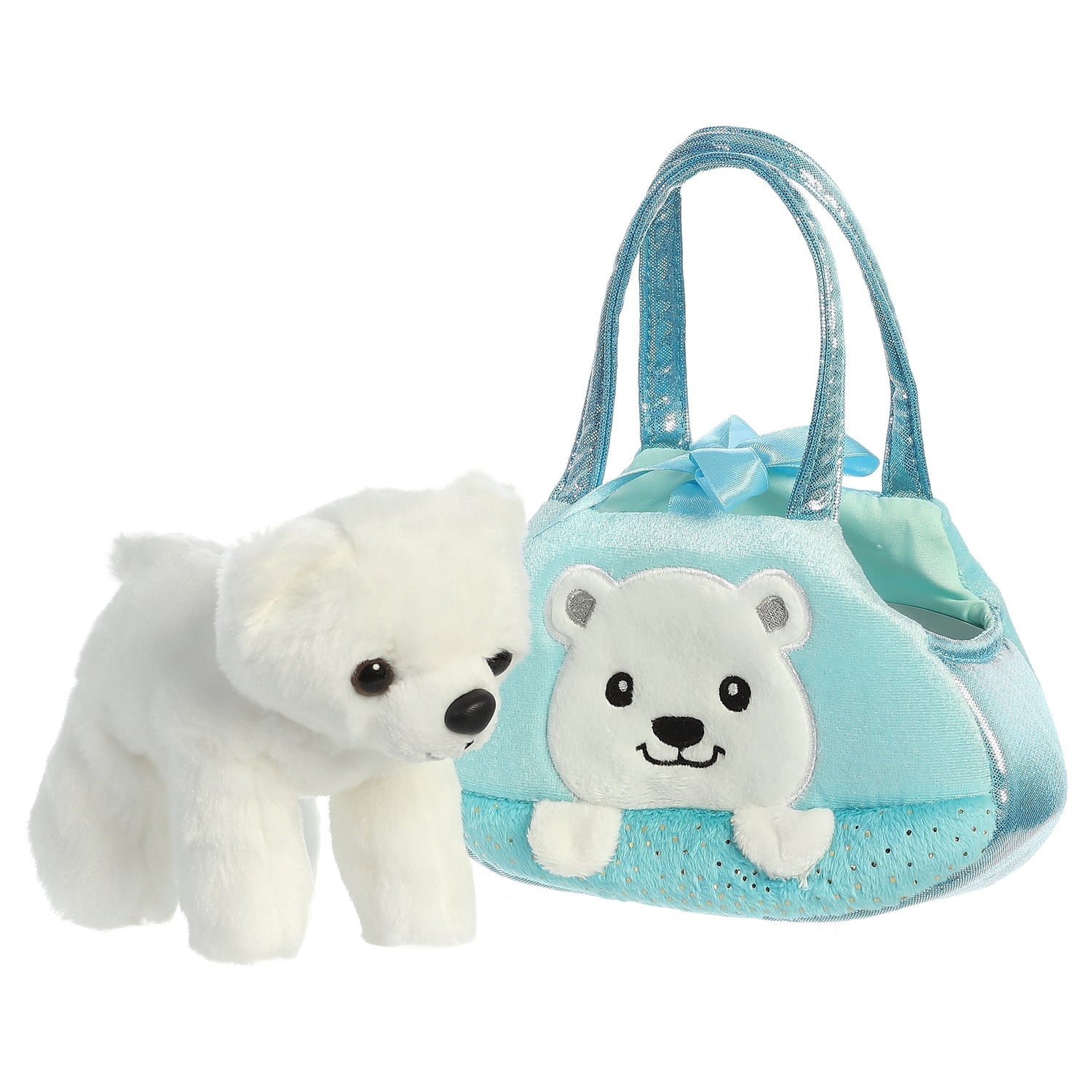 Fancy Pals Peek Boo Polar Bear Plush Toy, 7 in