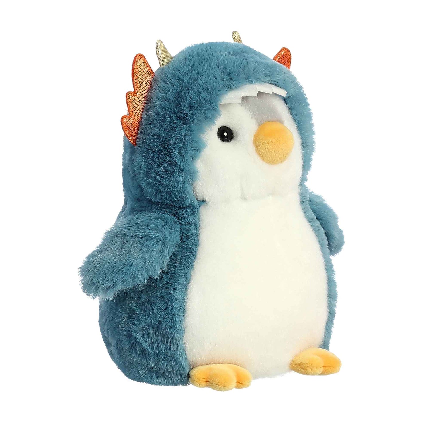 PomPom Penguin Dragon Plush Toy Stuffed Animal, 7 in