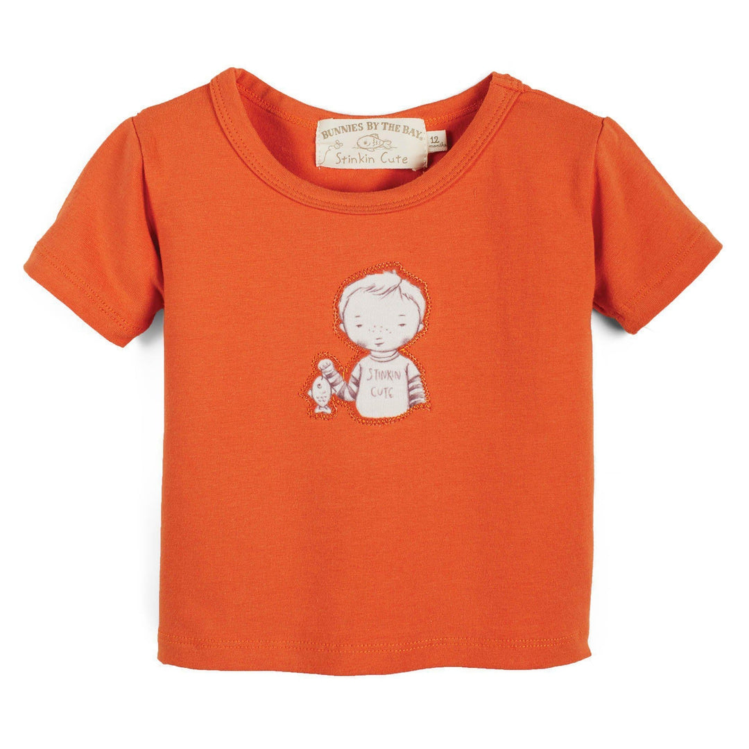 Stinky Tee for Baby Boys – Carrot Orange, 12-18 Months