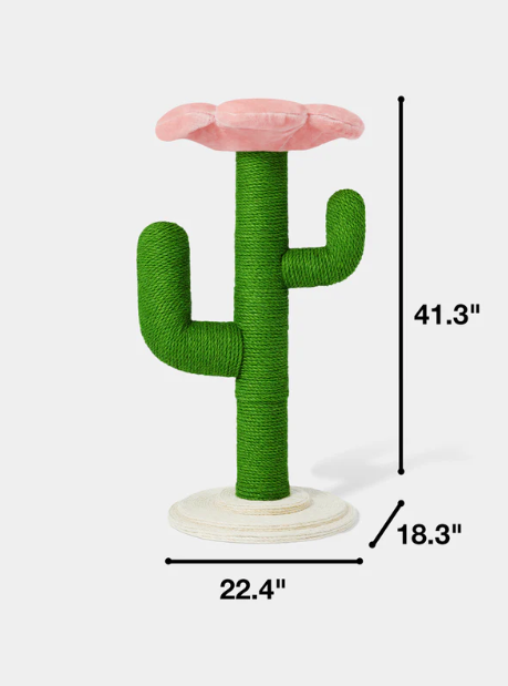 Cactus Cat Tree – Multi-Level with Flower Hammock, Jute Posts, 41.3 in