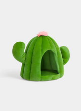 Cactus Pet Bed – Plush Polyester Cave, 16.1×16.1×16.9 in (Green/Pink)