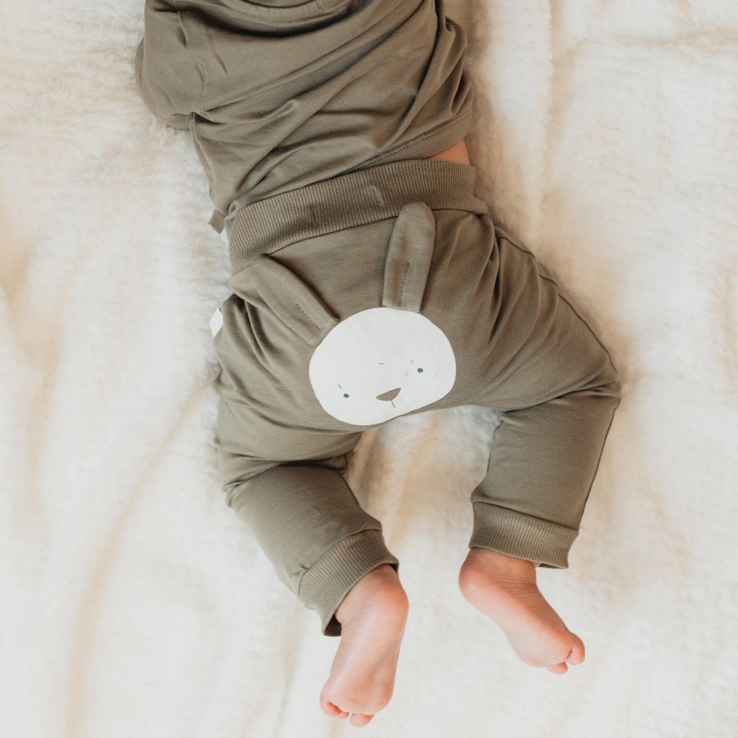 Organic Long Sleeve Bunny Pant Set - Bayleaf
