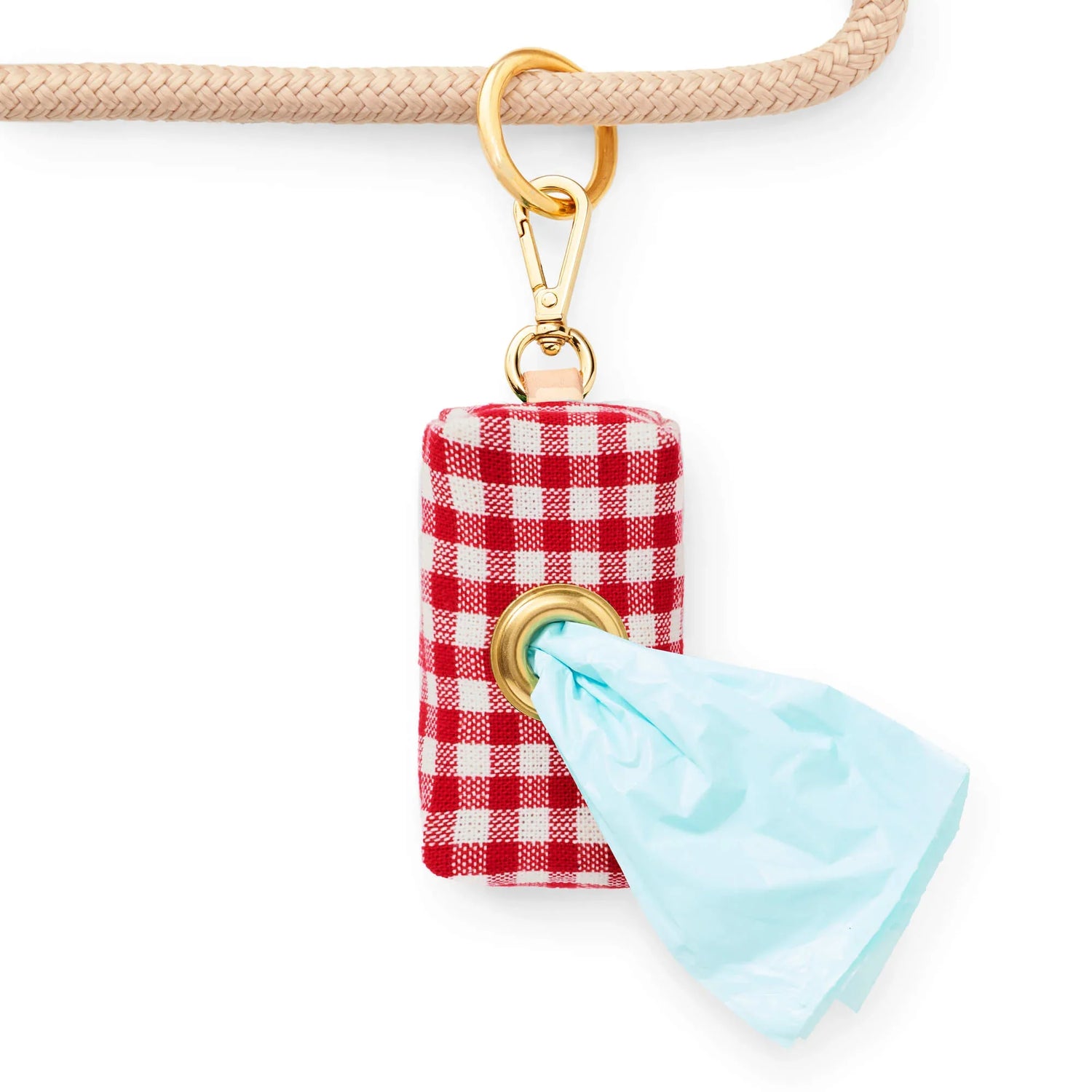 Red Gingham Poop Bag Holder