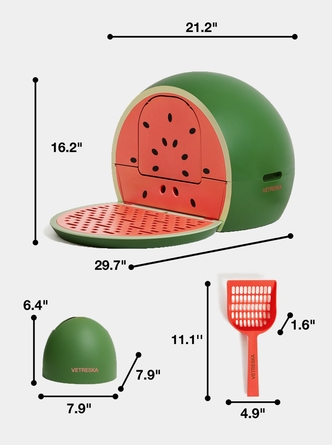 Bac à litière couvert pour chat