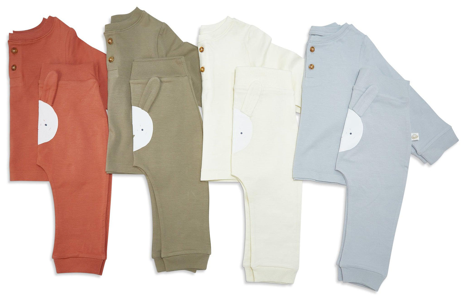 Organic Long Sleeve Bunny Pant Set - Bayleaf