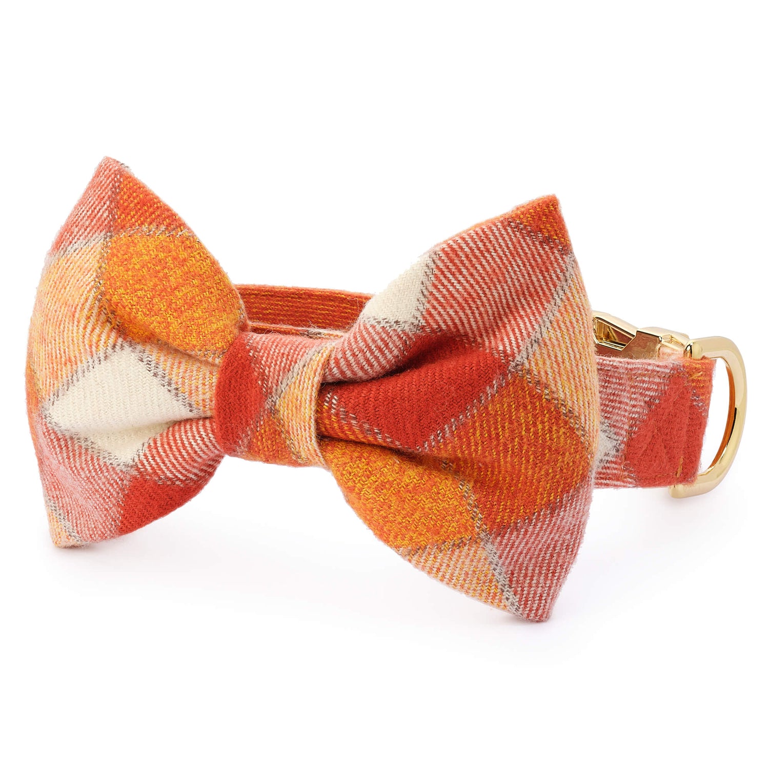 Plaid Dog Collar with Removable Bow