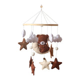 Baby Wooden Moon Bear Crib Mobile – Natural Wood Hanging Nursery Decor
