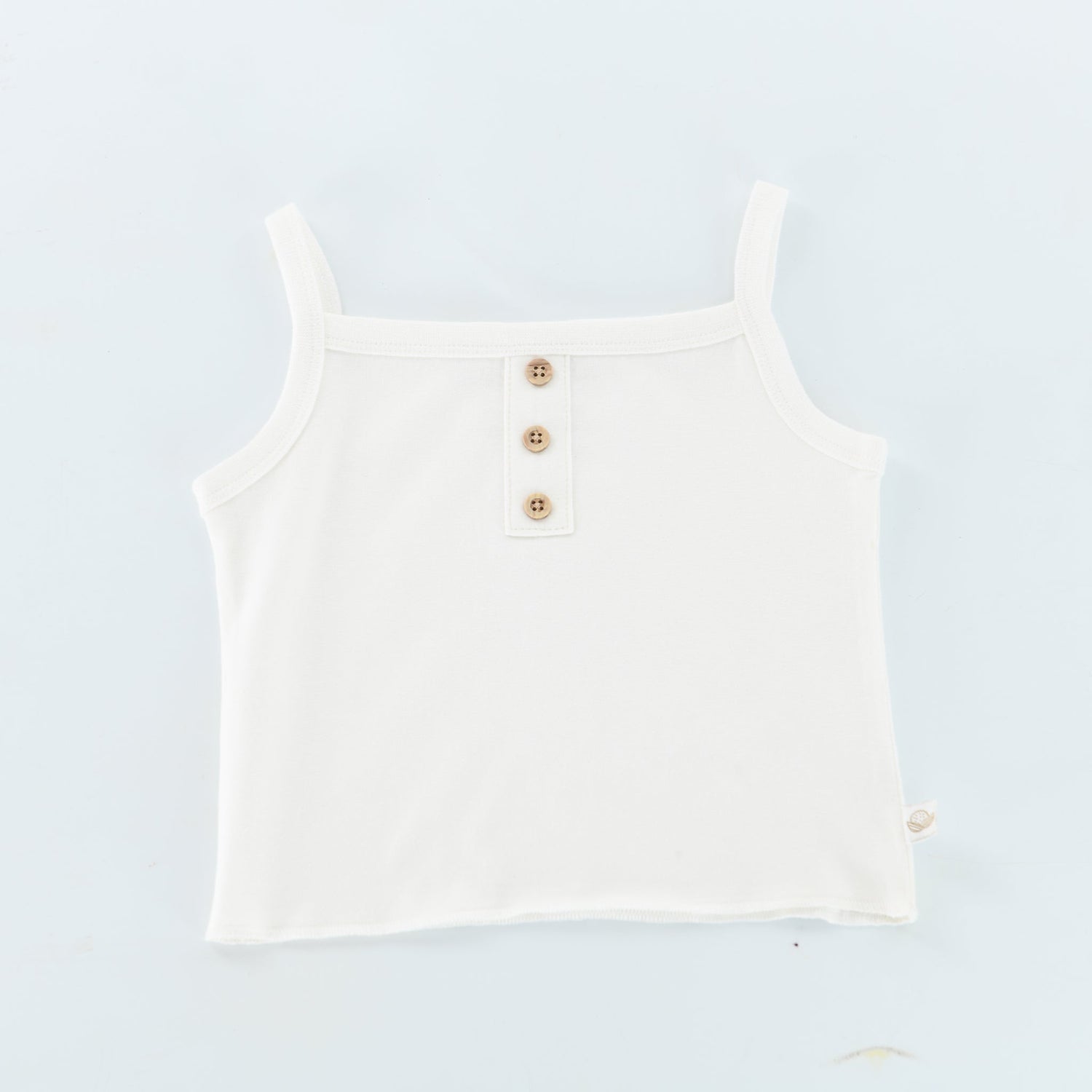 Organic Button Tank - Bunny White