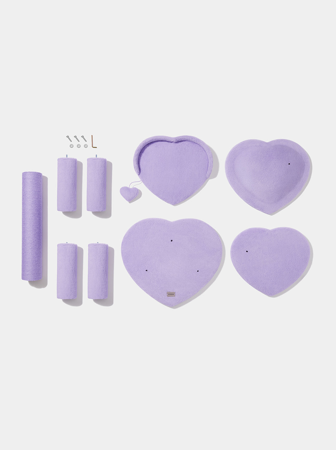 Cat Climber Tower – Four Platforms, Jute & Polyester, 40 in, Purple