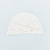 Organic Bow Hat - Bunny White