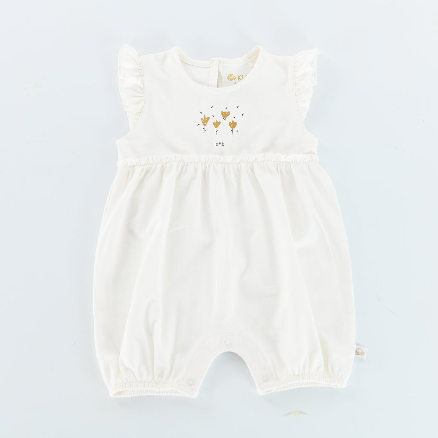Kudaa Organic Frilly Romper - Bunny White