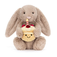 Bunny Plush Toy with Birthday Cake – 31 cm - Waydiy