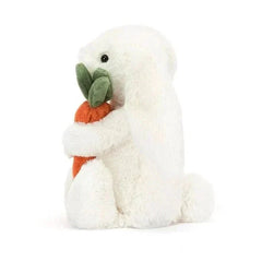 Plush White Bunny with Carrot – 18cm - Waydiy