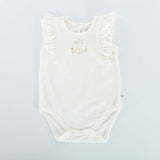 Organic Frilly Bunsuit - Bunny White