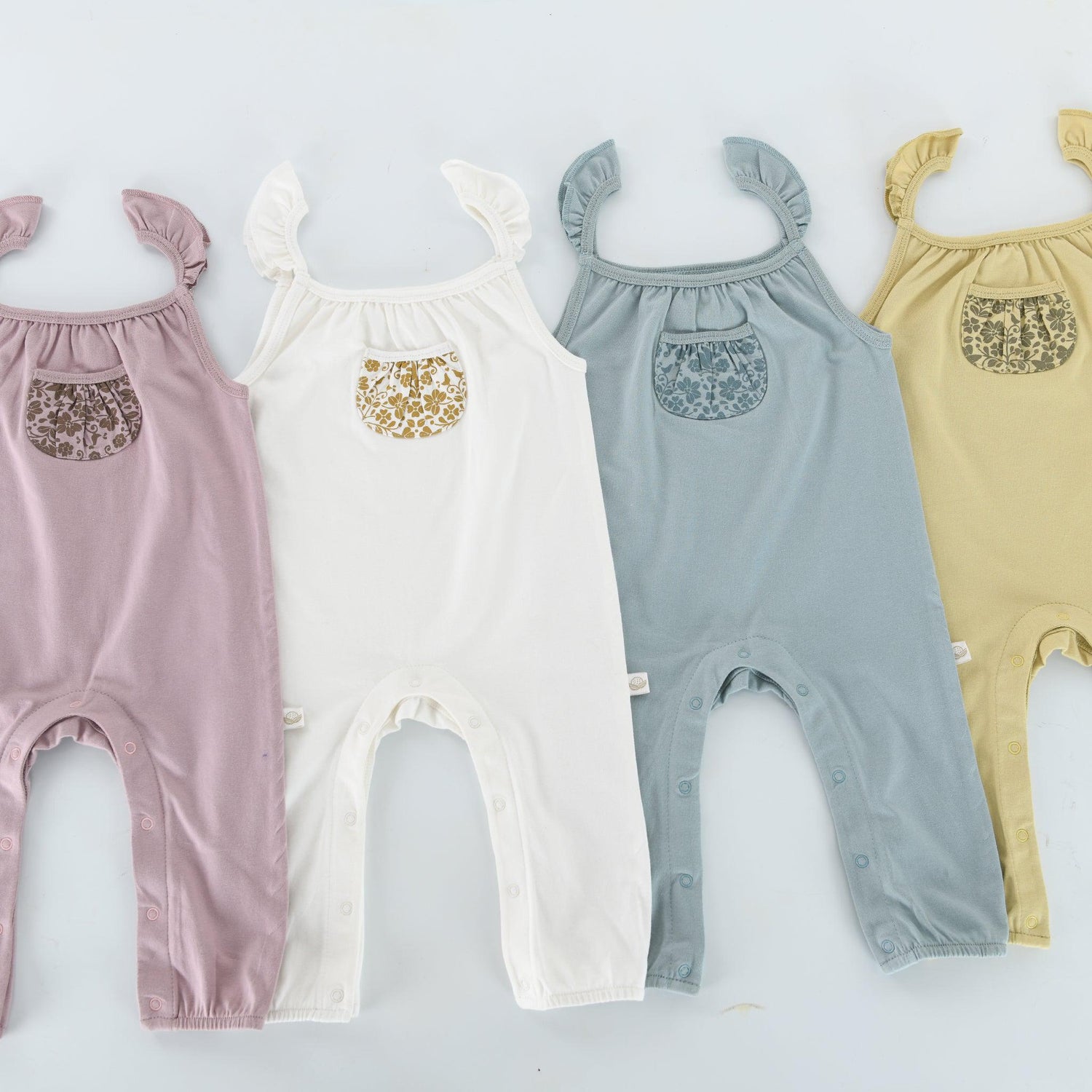 Organic Pocket Tank Jumpsuit - Bunny White